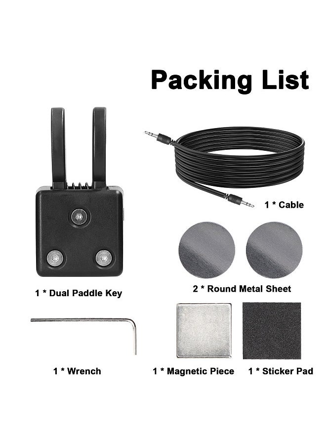Generic - QU-2020A Dual Paddle Key Automatic Morse Magnetic Adsorption Base CW Morse Code Key DIY Keyer for Shortwave Radios - Image 1