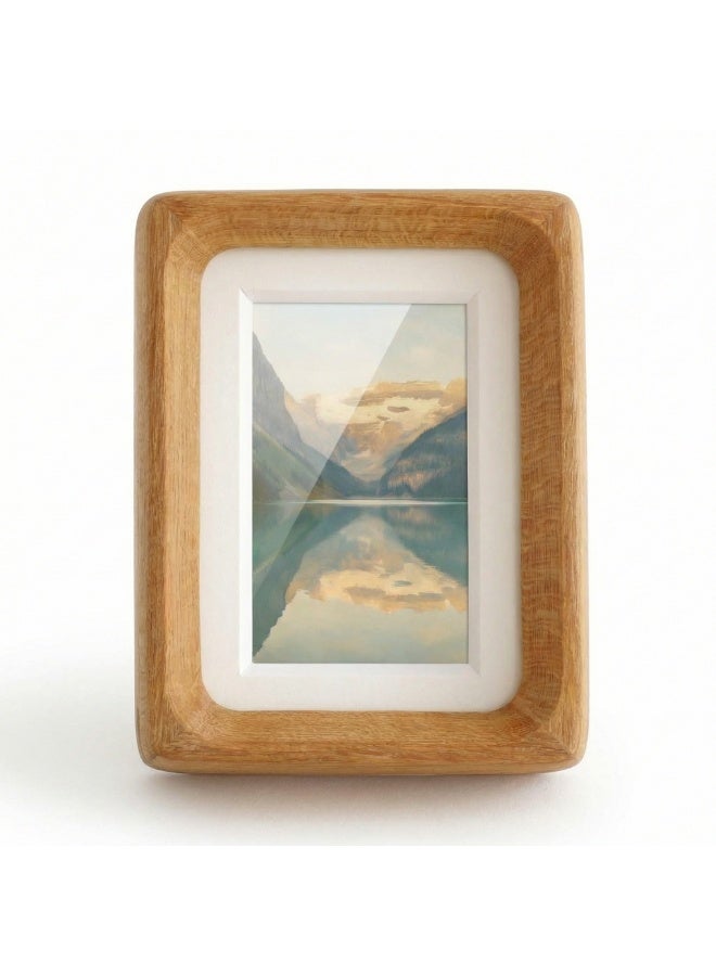 إطارات صور خشبية، 2.5x3.5 بوصة مع غطاء أكريليك، مصممة لصور 2x3 بوصة، إطار صور صغير من الخشب الطبيعي الصلب، إطار صور للطاولة - Image 1
