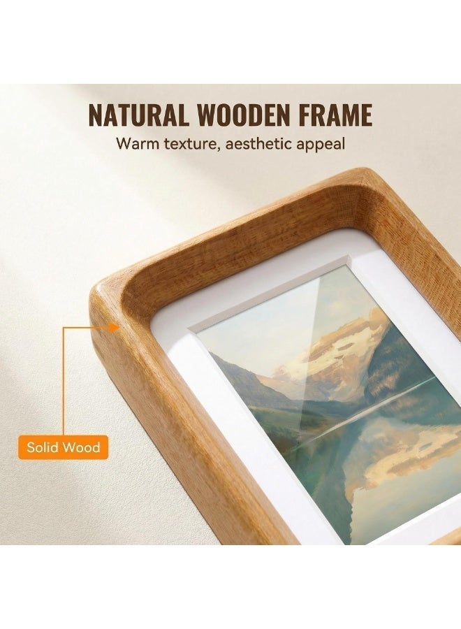 إطارات صور خشبية، 2.5x3.5 بوصة مع غطاء أكريليك، مصممة لصور 2x3 بوصة، إطار صور صغير من الخشب الطبيعي الصلب، إطار صور للطاولة - Image 4