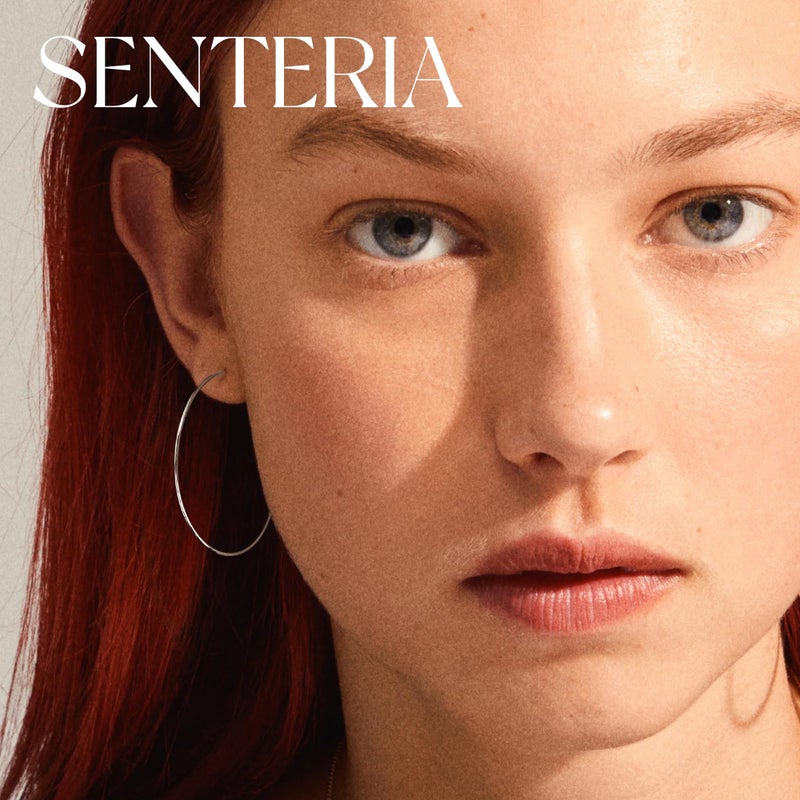 Senteria 925 Sterling Silver Hoop Earrings for Women Hypoallergenic Endless Silver Thin Hoop Earrings for women Lightweight Large Big Endless Thin Hoops Earring 30/40/50/60/70mm - Image 2