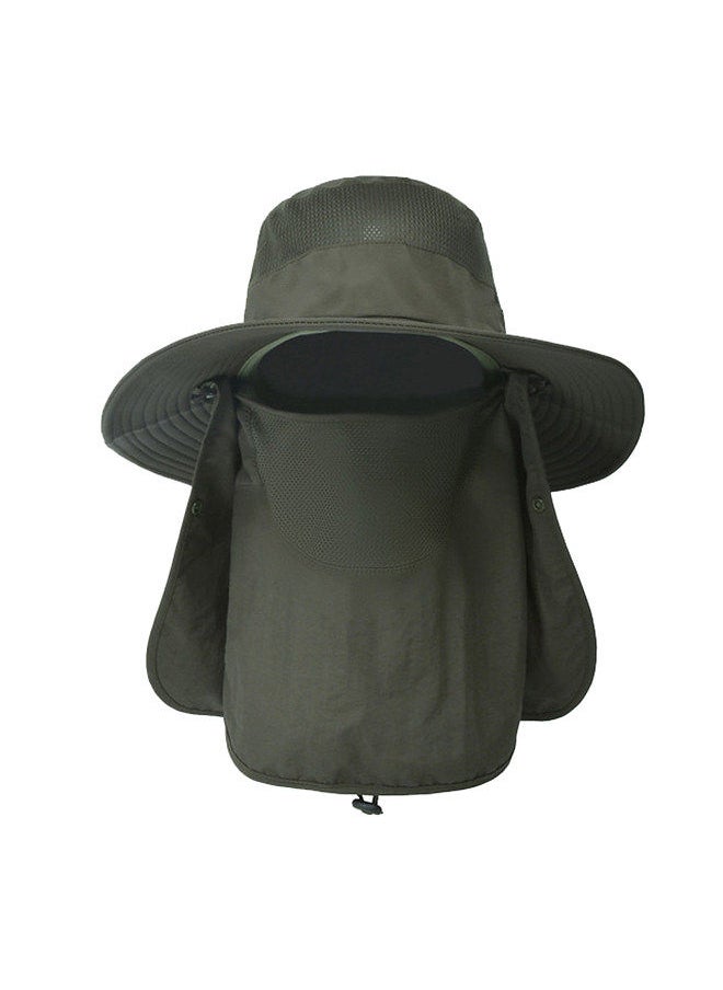 Generic UV Protection Fishing Hat for Men & Women Outdoor Summer Sun Protection Waterproof Wide Brim Hat with Face Cover & Neck Flap Foldable for Motorcycling Hiking Fishing Camping Traveling  - Image 1