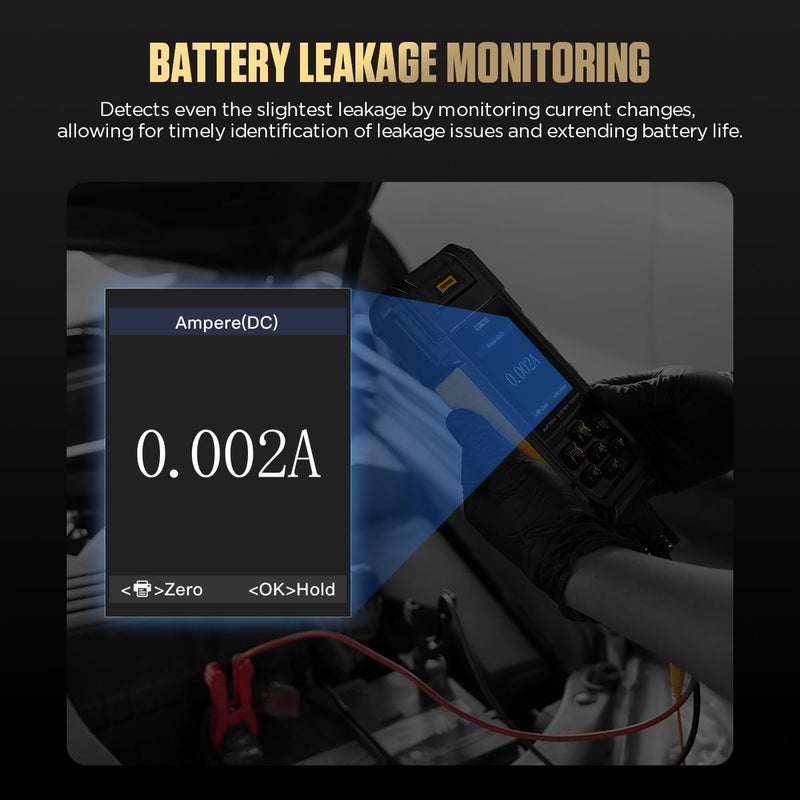 Autool Car Battery Tester 12V 24V Automotive Battery Load Tester 30-2000 CCA, Battery Tester with Printer, Support Lithium Battery, Cranking & Charging & Leakage Test, Data Review Protection - Image 5