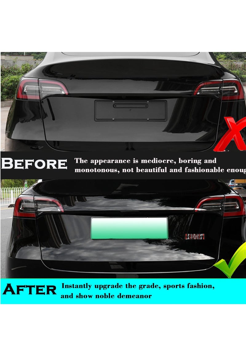 SYOSI 3D Alloy Plaid Badge, 3D Metal Emblem Sticker for Tesla Model 3 and Model Y Emblem Plaid, Front Hood Badge Decal & Rear Trunk Logo, Compatible for Tesla Model 3 Y X S (Black Red)  - Image 4