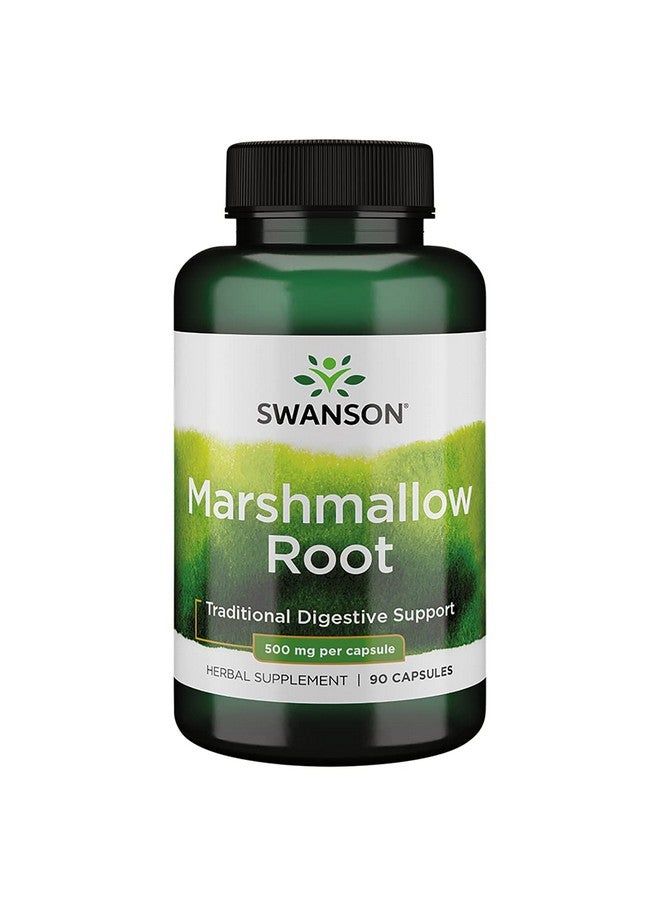 SWANSON Marshmallow Root Healthy Supports Respiratory Function Digestive Support 500 Milligrams 90 Capsules - Image 1