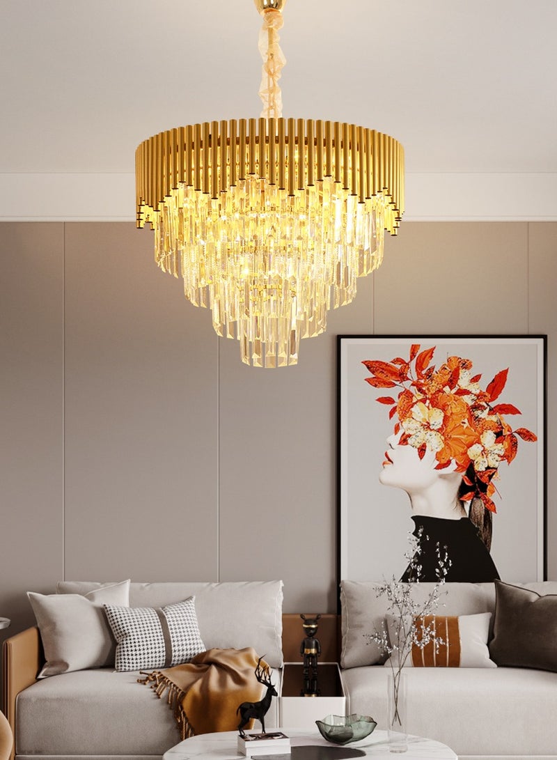 YATAI LIGHTING Luxury Crystal Chandelier Living Room,Dia 50cm Modern Gold Crystal Chandelier Light, Crystal Chandelier Lamp Fixture for Dining Room, Hotel Hall Art Decor Hanging Lamp  - Image 5