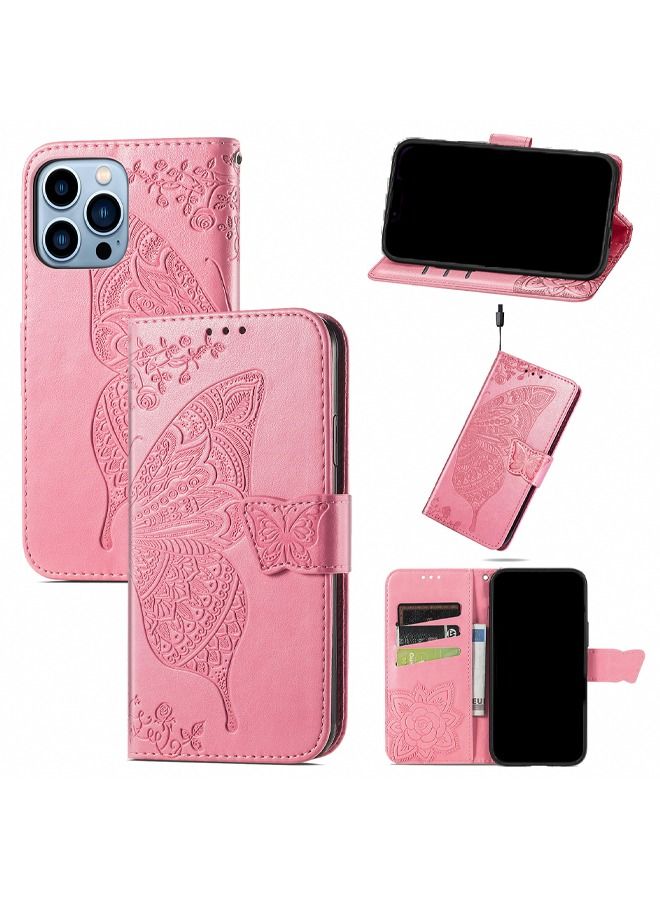 iPhone 14 Pro Max Wallet Case PU Leather Book Folding Flip Folio Case with Card Holders Kickstand Magnetic Closure Protective Cover for iPhone 14 Pro Max Pink  - Image 2