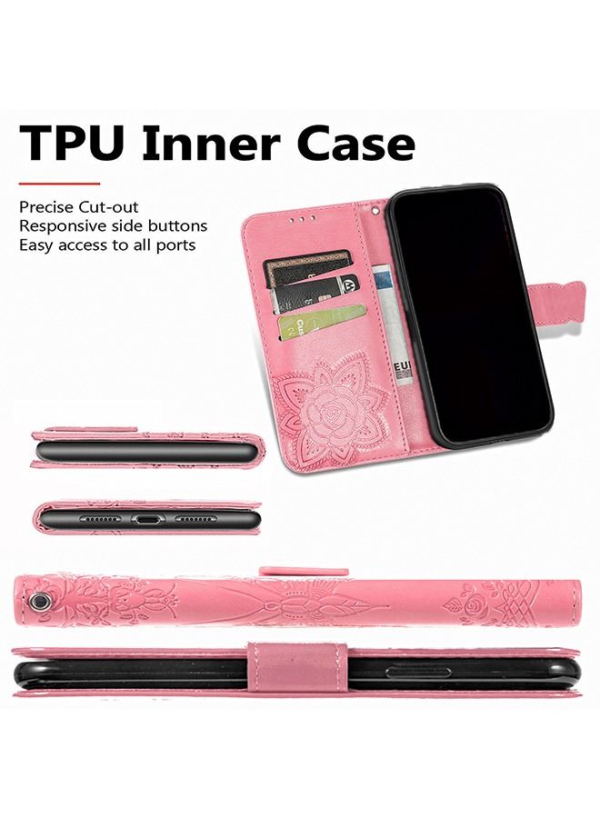 iPhone 14 Pro Max Wallet Case PU Leather Book Folding Flip Folio Case with Card Holders Kickstand Magnetic Closure Protective Cover for iPhone 14 Pro Max Pink  - Image 3