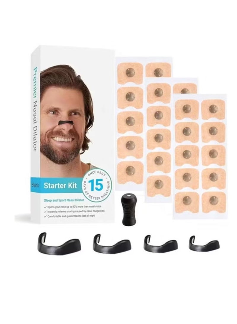 مجموعة شرائط الأنف للتنفس (15 قطعة) - زيادة استهلاك الأكسجين، تقليل الشخير، تحسين جودة النوم - شرائط أنف مقاومة للعرق وآمنة على البشرة - حل قوي إضافي للشخير - Image 1