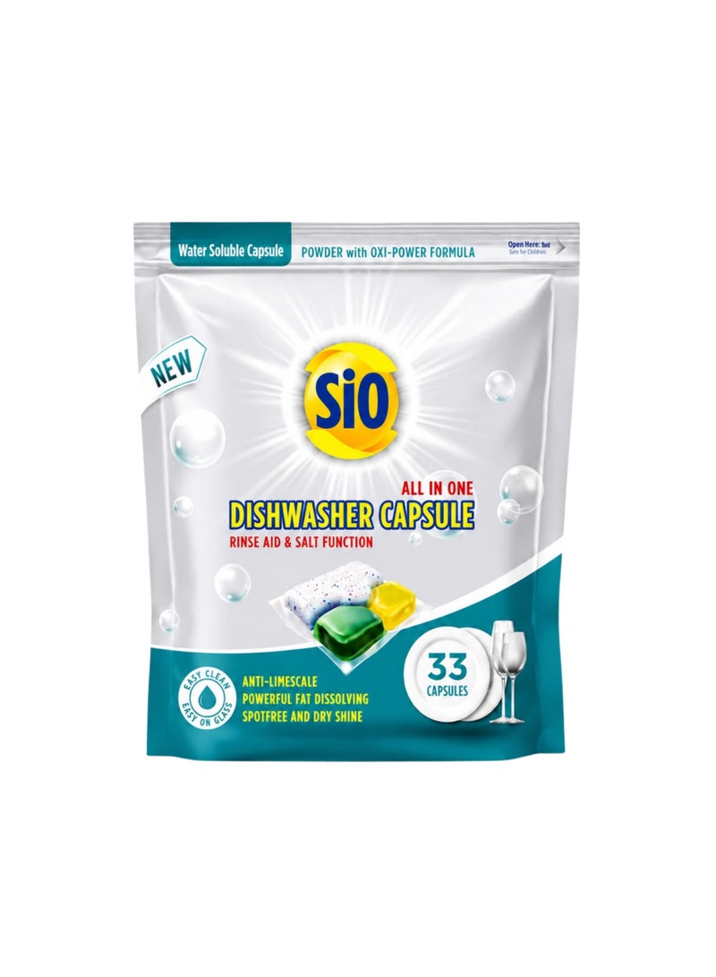 SIO Dishwasher Machine Capsules – Powerful Cleaning & Shine 33 pcs - Image 1