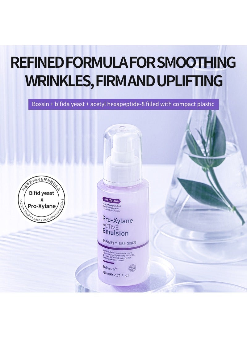 DEleventh Korean Brand Pro-Xylane Active Emulsion 80ml / Anti-Wrinkle, Moisturizing, Anti-Aging, Tighten and Delicate Skin, Improve Darkening, Repair Damaged Cells, and Block UV Rays - Image 2