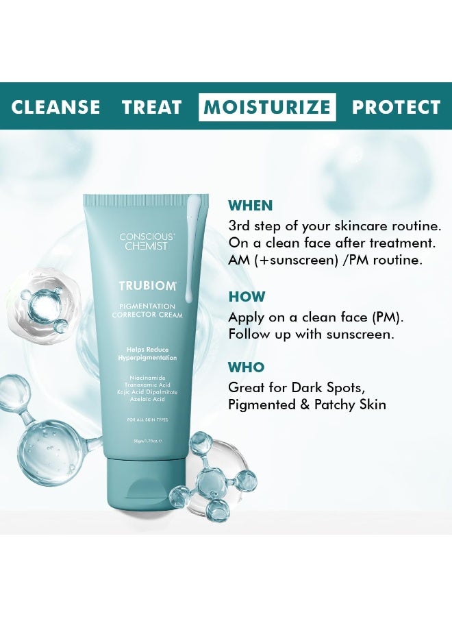 كيميائي واعي كريم كونشوس كيميست للوجه بحمض الكوجيك | ٥٠ غرام | كريم حمض الأزيليك للرجال والنساء، نياسيناميد وحمض الترانيكساميك، مضاد للتصبغ، يقلل من البقع الداكنة، لجميع أنواع البشرة - تروبيوم - Image 5