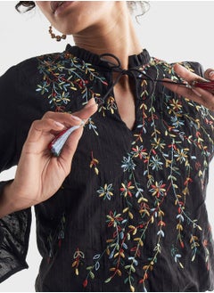 FAV Embroidered Flared Sleeves Top  - Image 3