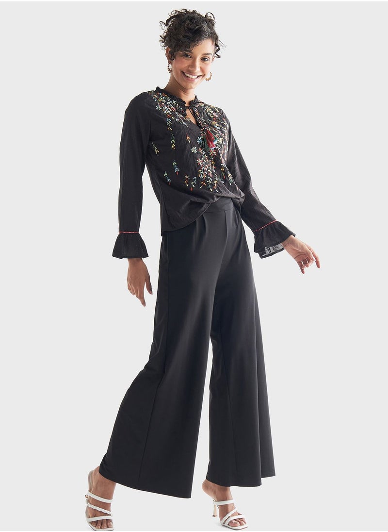 FAV Embroidered Flared Sleeves Top  - Image 4
