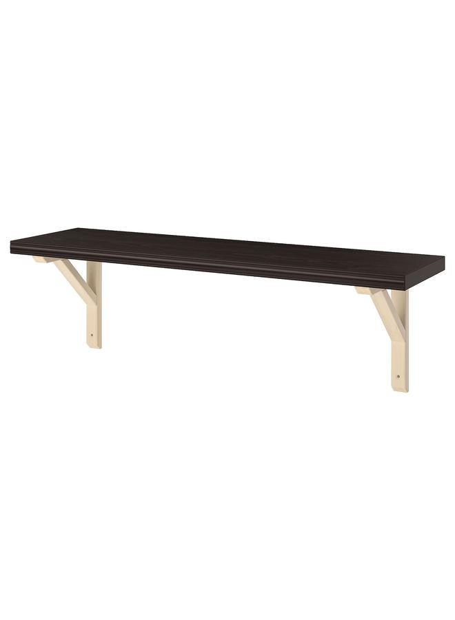 erorex Wall shelf, brown-black/aspen, 80x20 cm - Image 1