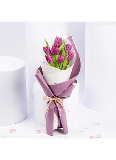 Ferns N Petals 7 Purple Tulips Bouquet  - Image 1