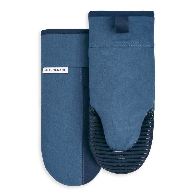 KitchenAid Beacon Two-Tone Non-Slip Oven Mitt Set  Navy/Ink  5.75""x13""  2 Piece - Image 1