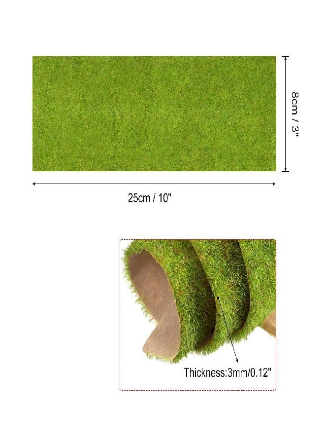 MECCANIXITY MECCANIXITY Artificial Model Grass Mat 2pcs 3" x 10" Yellow Green Realistic Fake Turf for Garden Lawn Decoration Model  - Image 1