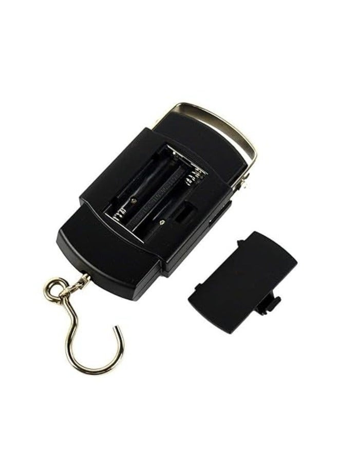 WeiHeng Portable Digital 50 Kg Weighing Hanging Scale with Big Hook (Black)/kata 50 kg - Image 3