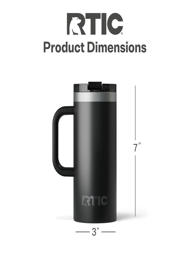 RTIC كوب سفر RTIC سعة 16 أونصة مع غطاء ومقبض، مبطن بالسيراميك، معزول، مصنوع من الفولاذ المقاوم للصدأ، معدن، جدار مزدوج معزول بالتفريغ، كوب قهوة محمول، كوب شاي للمشروبات الساخنة والباردة، أسود - Image 5