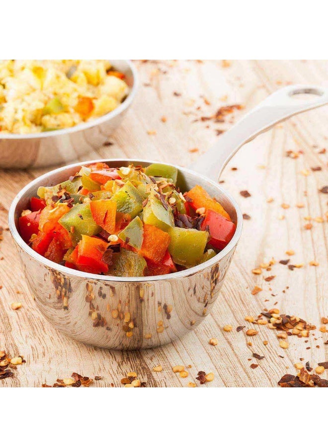 7 Inch x 3.4 Inch Small Saucepan, 1 Round Small Pot For Cooking - With Handle, Stain Resistant, Silver Stainless Steel Kitchen Saucepan, Dishwasher Safe, For Sauces, Creams, Or Dips