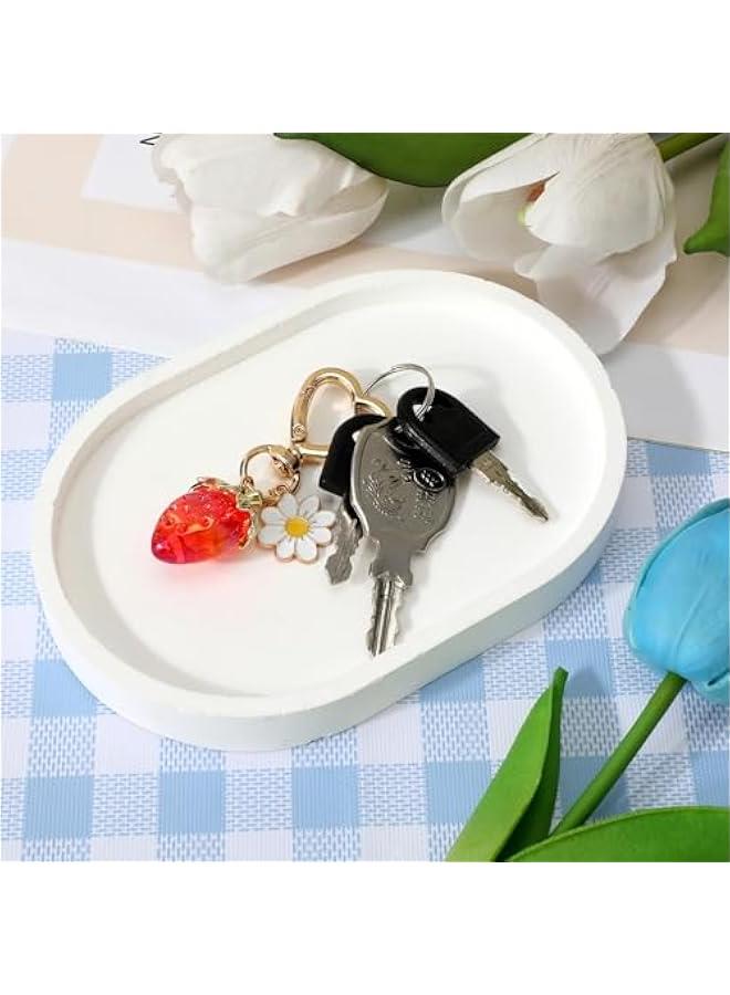 Cute Strawberry Keychain, Y2k Aesthetic Daisy Flower Heart Keyring Bag Charm Accessories for Women Purse Backpack Gift