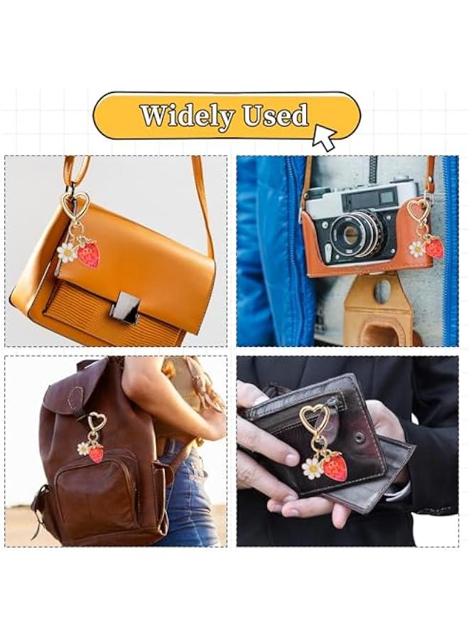Cute Strawberry Keychain, Y2k Aesthetic Daisy Flower Heart Keyring Bag Charm Accessories for Women Purse Backpack Gift