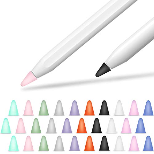 YINVA Cover for Apple Pencil Tips, Silicone Nib Mute Cap Accessories for Apple Pencil 1st/ 2nd Gen/USB-C Pen Tip(30 PCS,10 Colors) - Image 1