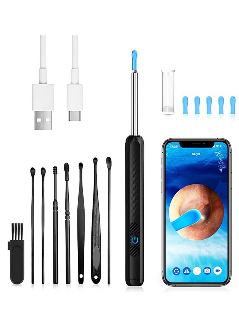 Generic Ear Wax Removal, Ear Cleaner with 1080P HD Camera,Ear Wax Cleaner with 8pcs Ear Set, Ear Wax Removal Tool Camera for iOS and Android (Black)  - Image 1
