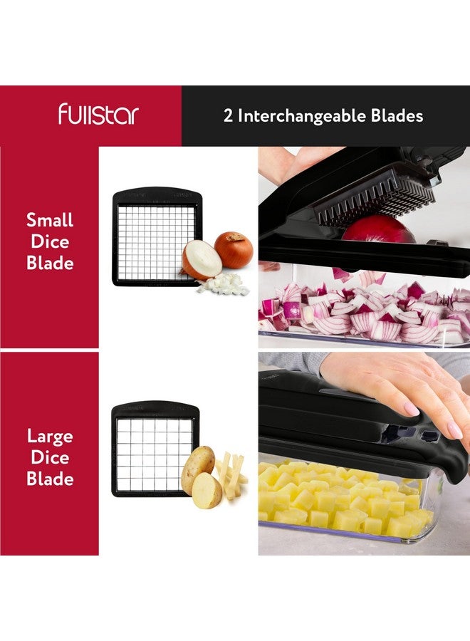 فل ستار مفرمة خضراوات وقطاعة حلزونية من فولستار - مفرمة طعام مع حاوية، قطاعة فواكه، أدوات مطبخ وملحقاتها، أساسيات منزلية (2 في 1، أسود) - Image 2