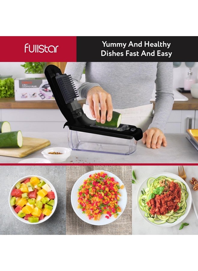 فل ستار مفرمة خضراوات وقطاعة حلزونية من فولستار - مفرمة طعام مع حاوية، قطاعة فواكه، أدوات مطبخ وملحقاتها، أساسيات منزلية (2 في 1، أسود) - Image 5