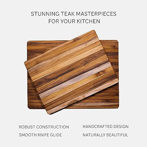 Teakhaus Cutting Board - Large (L) Wood Cutting Board with Grip Handles - Reversible Teak Edge Grain Wood - Knife Friendly - FSC Certified - Image 5