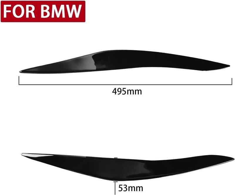 DEMULAX Gloss Black Headlight Eyelid Trims for BMW 5 Series F10 - Image 2