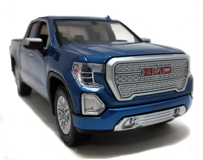 MOTORMAX موديل سيارة موتورماكس 2019 جي إم سي سييرا 1500 دينالي كرو كاب بيك أب شاحنة زرقاء معدنية 1/24-1/27 - Image 4