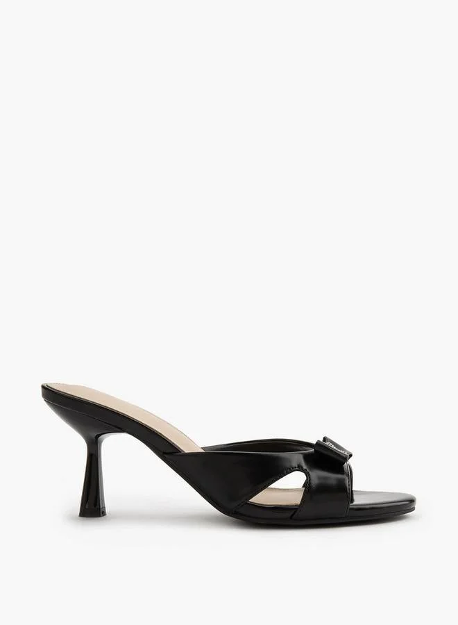 فلورا بيلا من شو إكسبرس Flora Bella Embellished Bow Slip-On Sandals With Flared Heel