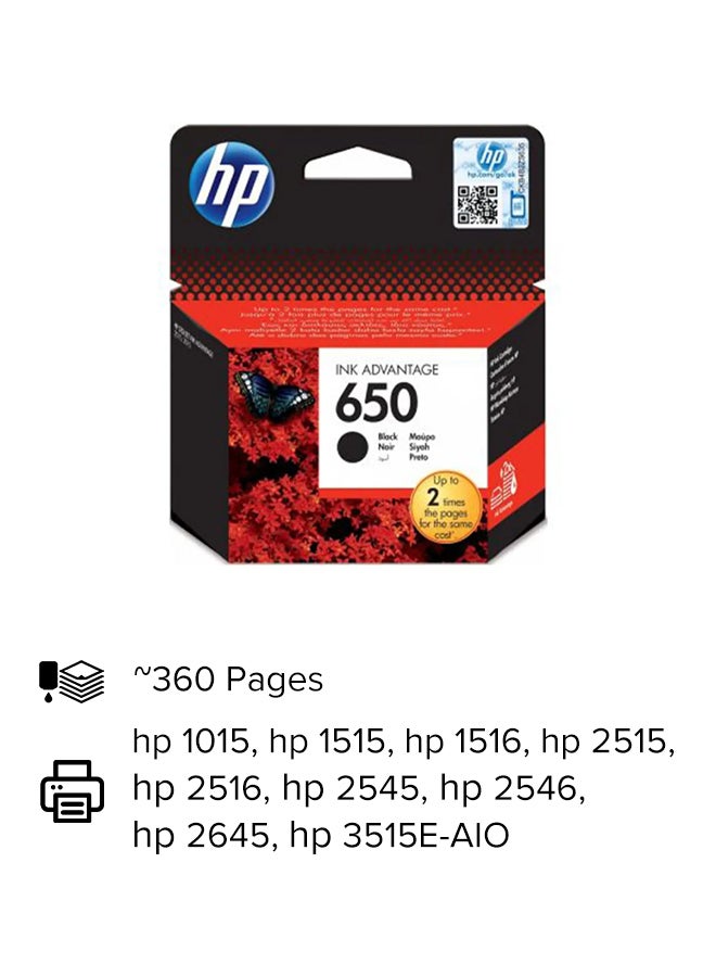 HP خرطوشة حبر أصلية أدفانتج 650 أسود - Image 2