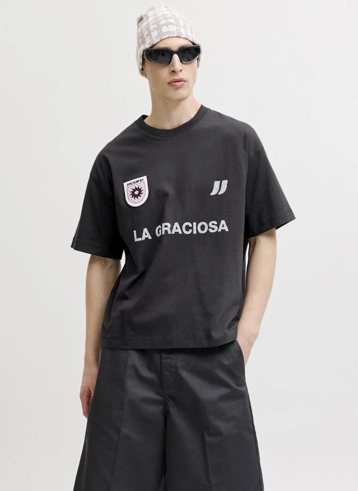 JACK & JONES Printed Crew Neck T-Shirt