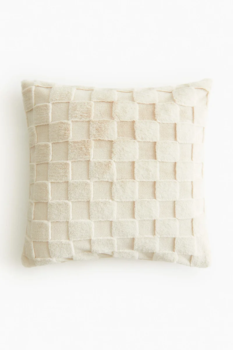 H&M Fluffy checked cushion cover