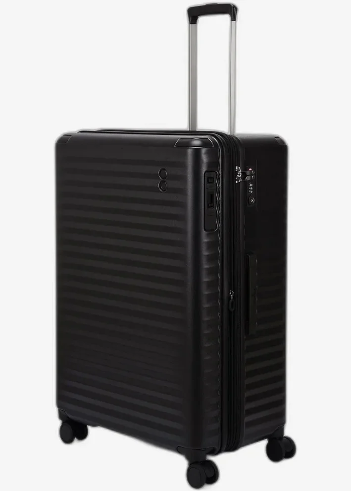إيكولاك حقيبة سفر ترولي بعجلات مزدوجة قابلة للتوسيع من سيليسترا . سم أسود
