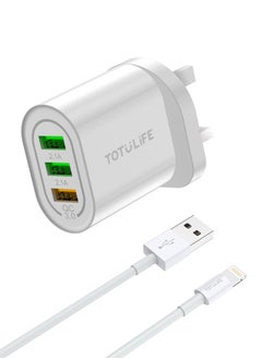 PURE Series Wall Charger QC+2USB + Lightning Cable - White - pzsku/Z87471B0FB98790C7E17EZ/45/_/1708340779/91c98bf6-6fed-4d04-864f-c7bcea7e066e