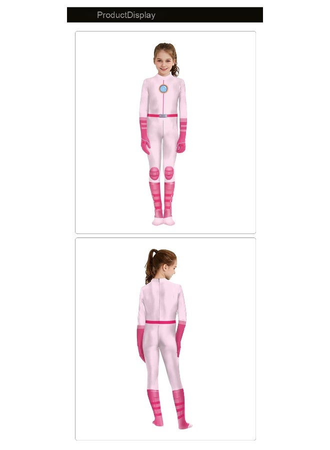 Kids Princess Peach Cosplay Jumpsuit Rosalina Bodysuit Costume Daisy Catsuit Halloween Party Girls Zentai Suit - Image 4