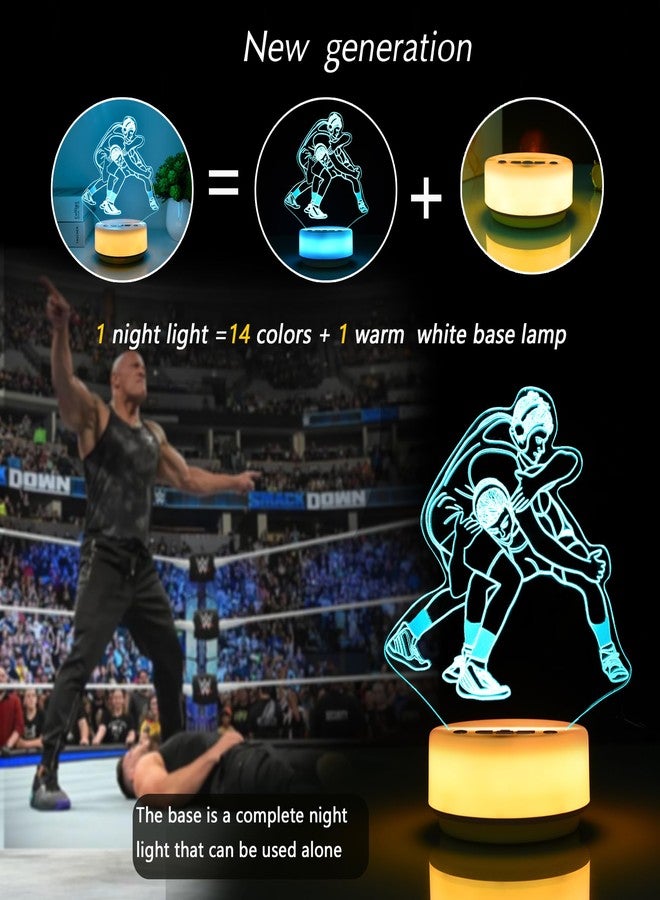 MTDYHY Wrestling Night Light Sport Lights for Wrestler Combat Decor with 14 RGB Colors Remote Control Timer Dimmer, Sport Gifts for Wrestling Fan Boys and Man - Image 3