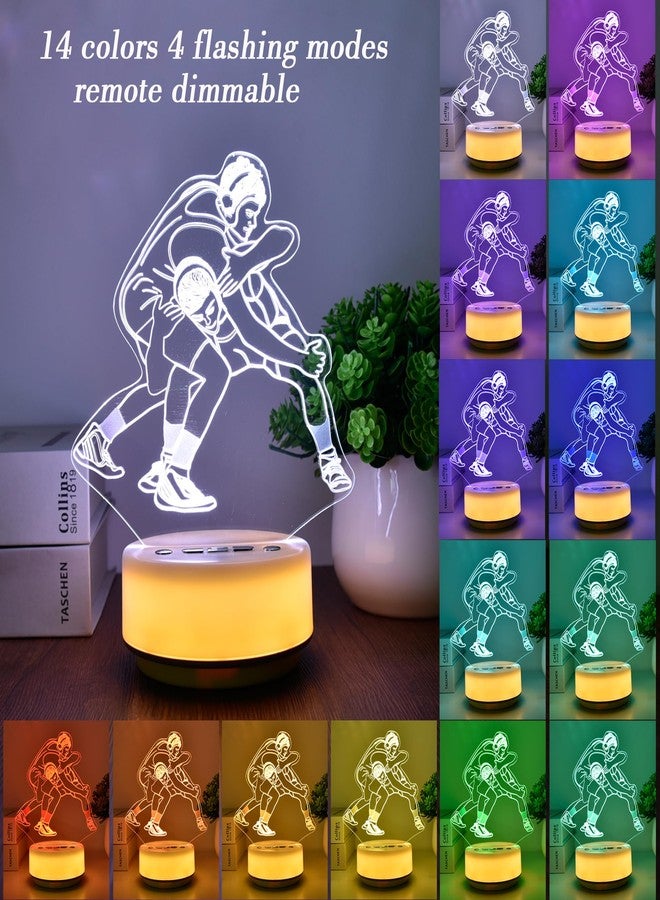 MTDYHY Wrestling Night Light Sport Lights for Wrestler Combat Decor with 14 RGB Colors Remote Control Timer Dimmer, Sport Gifts for Wrestling Fan Boys and Man - Image 4