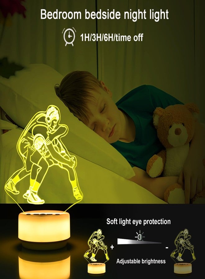 MTDYHY Wrestling Night Light Sport Lights for Wrestler Combat Decor with 14 RGB Colors Remote Control Timer Dimmer, Sport Gifts for Wrestling Fan Boys and Man - Image 2