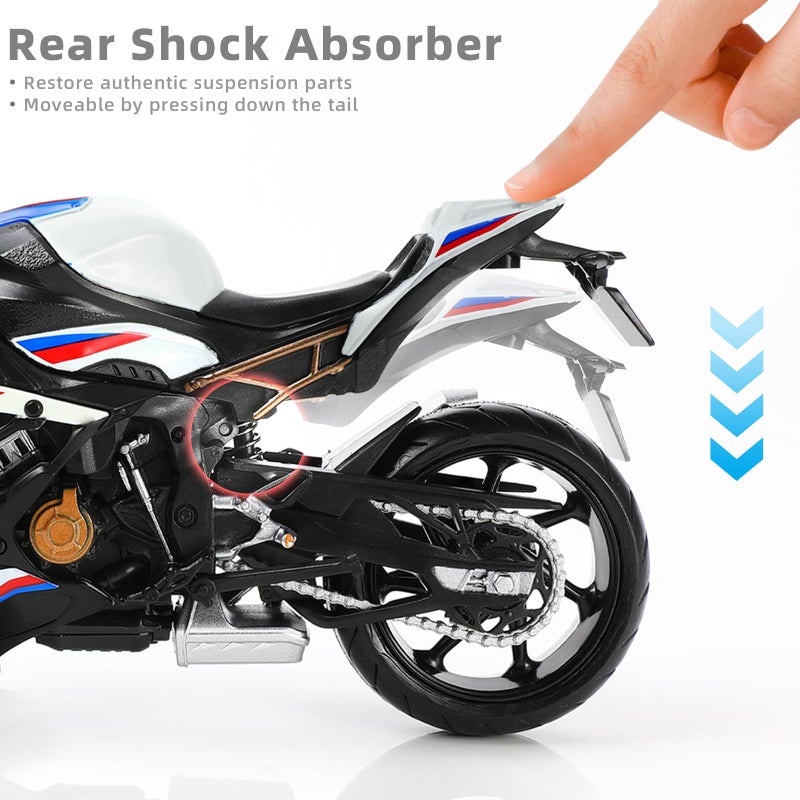 Risopen for BMW S1000RR 1:12 Motorcycle Model Toy Metal Die-cast with Plastic Motorcycle Model Moto Gift for Adult - Image 4