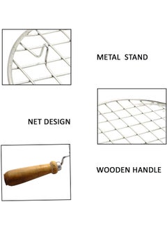 Vaishnavi Creations Stainless Steel Round Wire Roaster Wooden Handle Roasting Net Roti Jali Roti Grill Papad Grill Chapati Grill Papad Jali  - Image 3