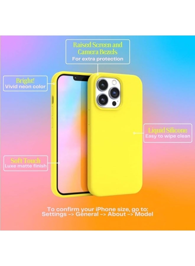 iPhone 16 Pro Case Shockproof Back Cover 5-Layer Silicone Anti-Scratch Shockproof Dirt-Resistant Multicolor MagSafe Silky Soft Touch Natural Microfiber Lining (yellow) - Image 5