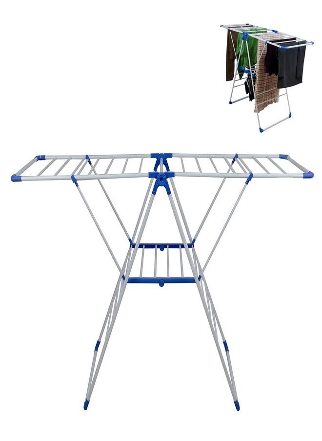 Generic Clothes Drying Stand, Multifunctional Clothes Dryer for Indoor and Outdoor, Stainless Steel Folding Cloth Dryer With Side Wings, Space Saving & Ideal For Homes Weatherproof & Lightweight  - Image 1