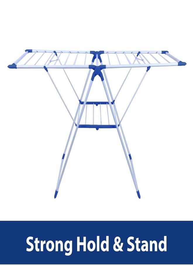 Generic Clothes Drying Stand, Multifunctional Clothes Dryer for Indoor and Outdoor, Stainless Steel Folding Cloth Dryer With Side Wings, Space Saving & Ideal For Homes Weatherproof & Lightweight  - Image 5