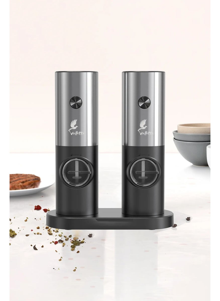 Valletta - VLT1566 OLINDA 2-PIECE STAND AND BATTERY-OPERATED AUTOMATIC SPICE DISPENSER - Image 1