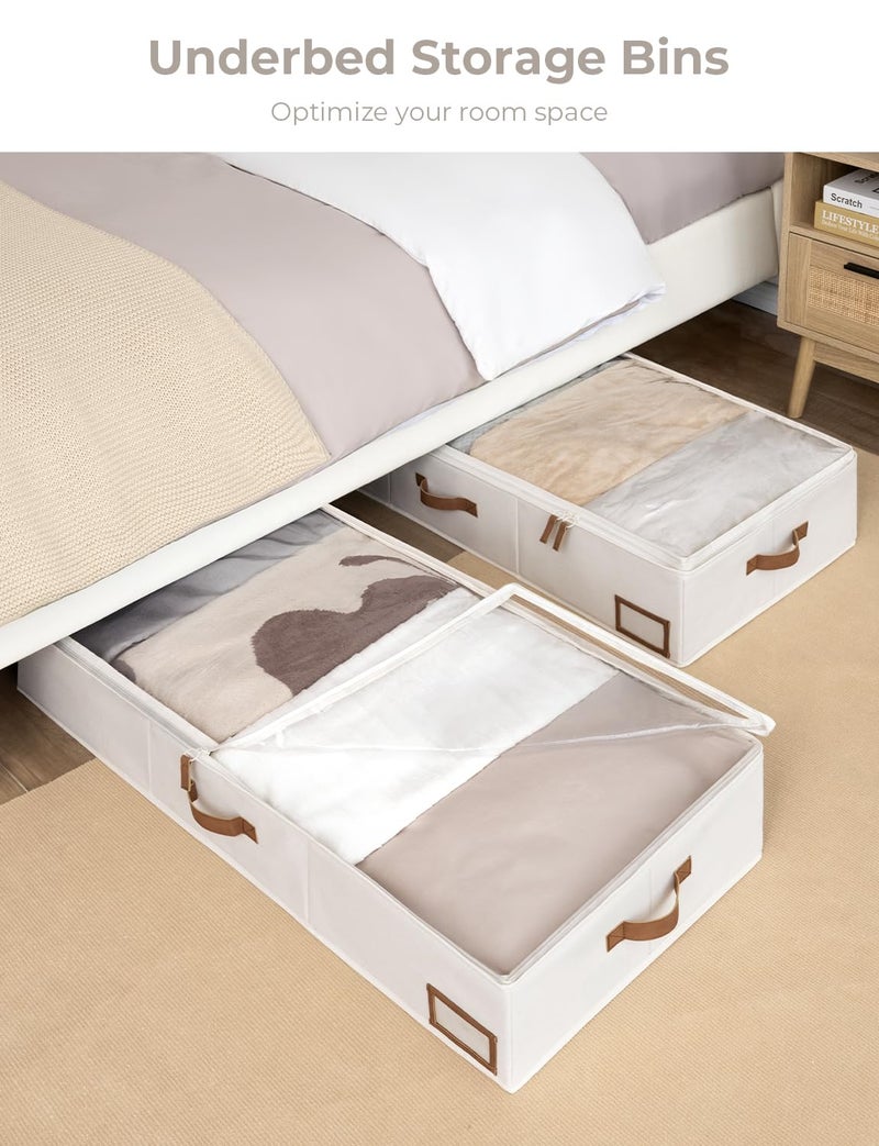 StorageWorks Extra Large Under Bed Storage Containers with Handles and Label Holder, 2 Pack Ultra-thick Fabric Underbed Bins, Closet Organizer for Clothes, Blankets, Sweater - Image 4